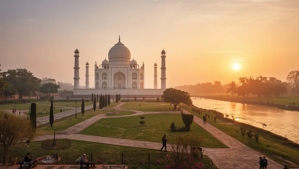 Taj Mahal at sunrise